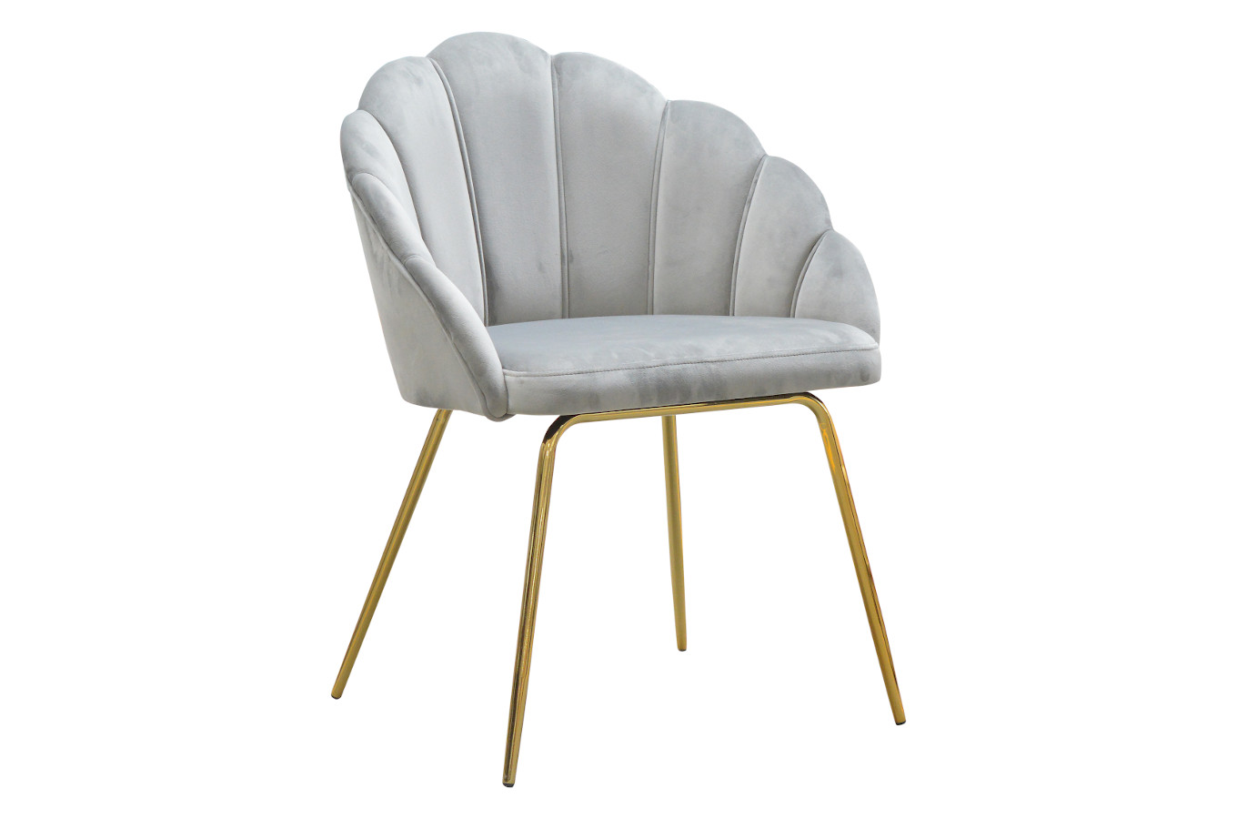 Nowoczesne krzesło tapicerowane SHELLY z oparciem w kształcie muszli