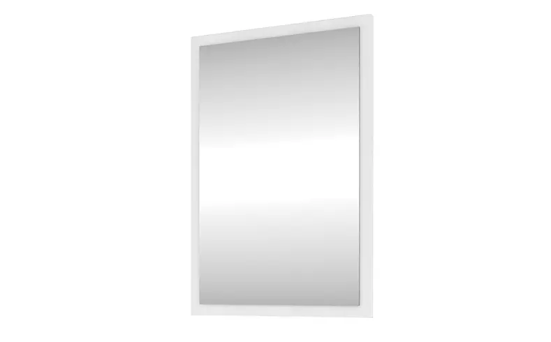 Prostokątne minimalistyczne lustro w białej ramie