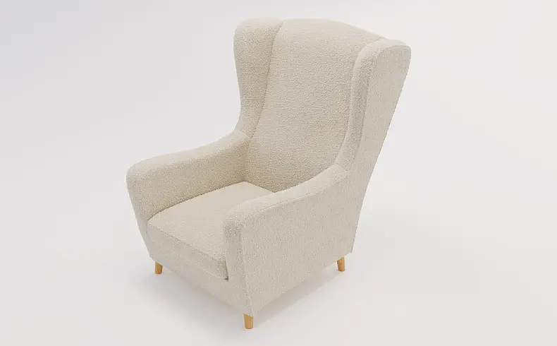 Solidny tapicerowany fotel uszak