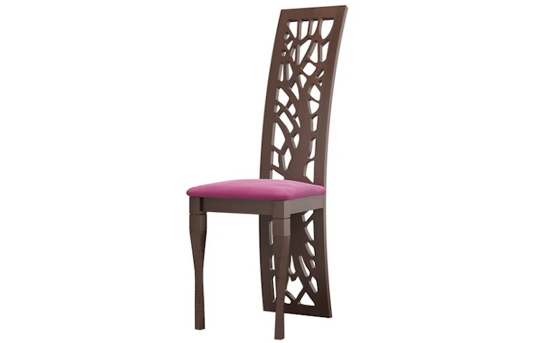 Eleganckie krzesło na drewnianym stelażu