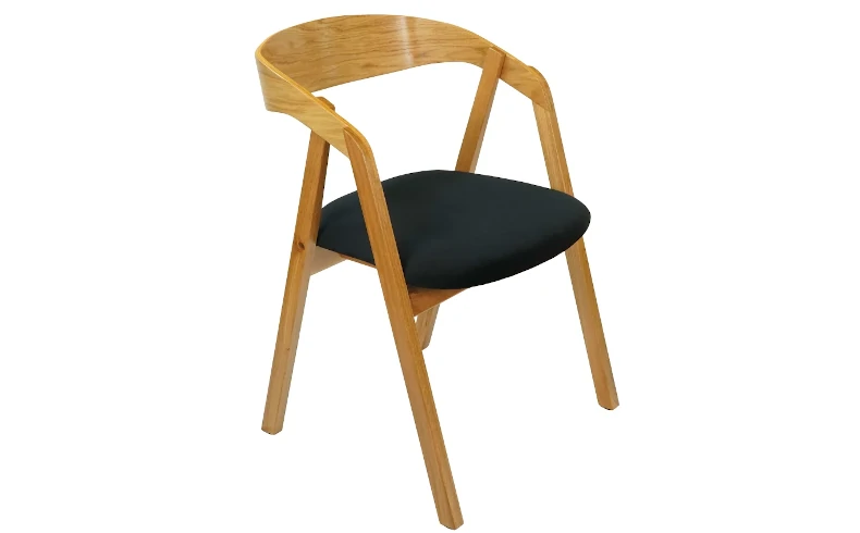 Nowoczesne krzesło dębowe z zaokrąglonym oparciem