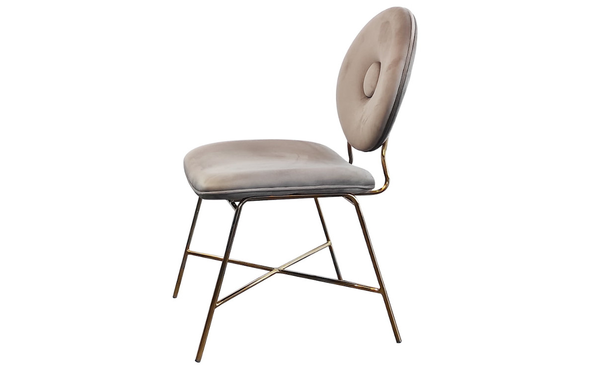 Tapicerowane krzesło glamour w beżowym kolorze