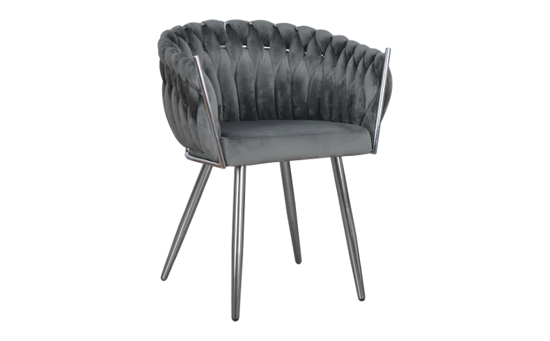 Nowoczesne krzesło z plecionym oparciem