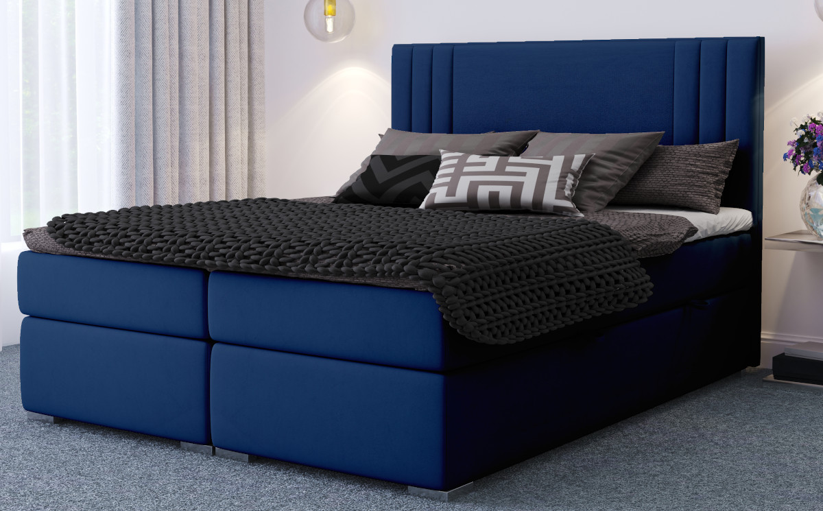 Eleganckie łóżko kontynentalne wyposażone w topper