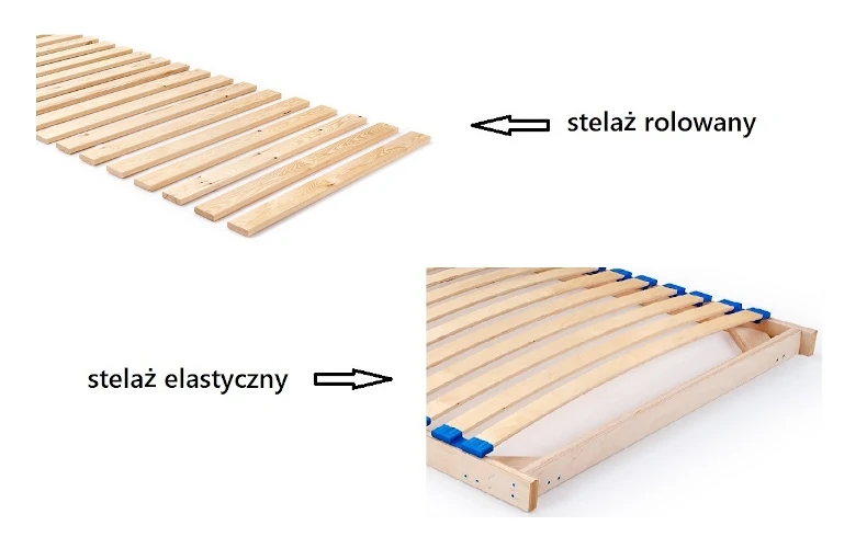 Drewniane łóżko ze stelażem
