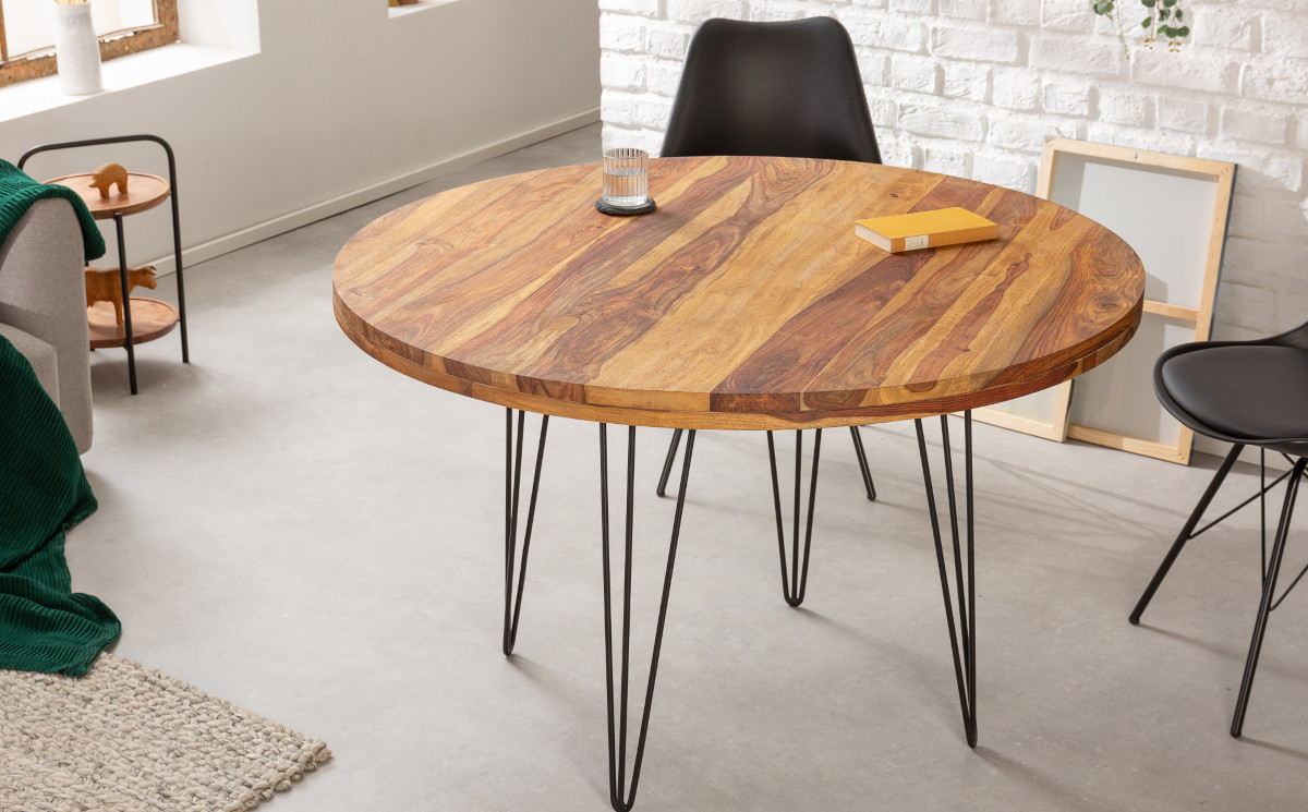 Okrągły stół z drewna palisandrowego