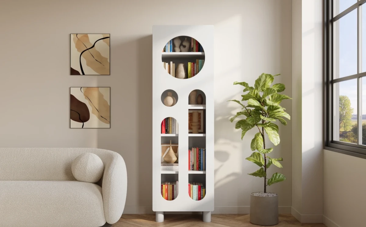 Nowoczesny regał z ażurowymi frontami Skandica OKO / szer. 60 cm