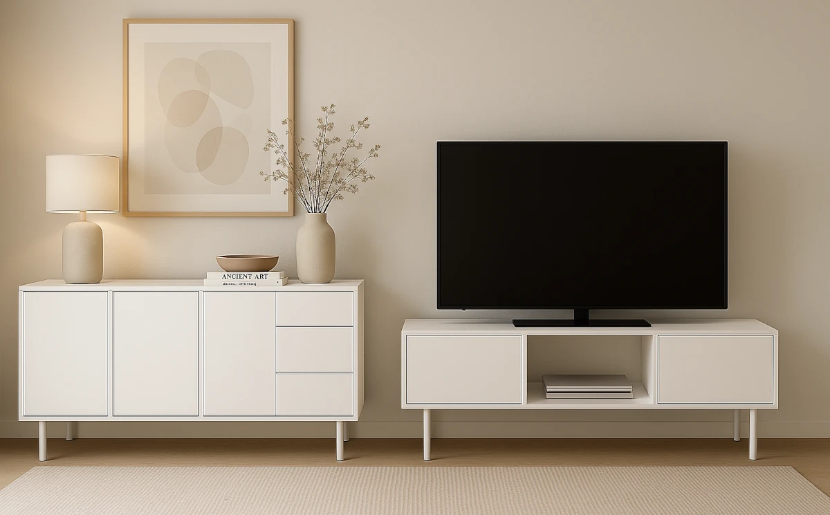 Białą komoda i szafka RTV Mirka