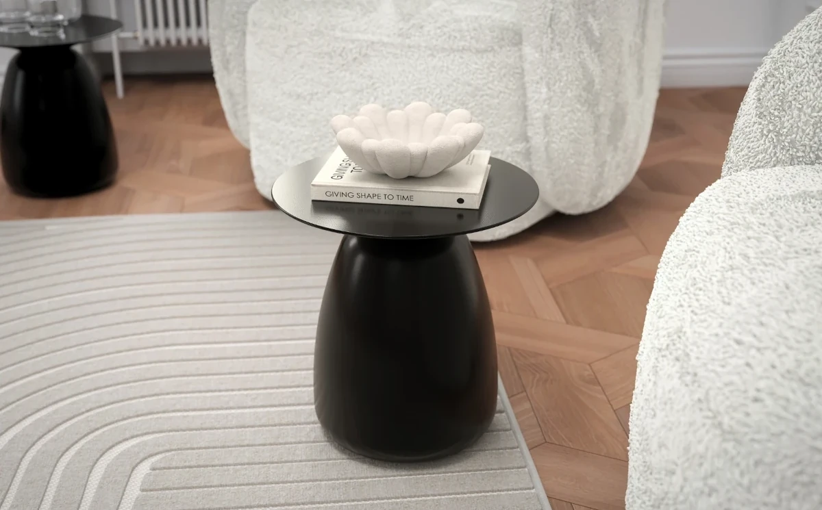 Stolik drewniany Kayani BAOBAB 34 różne kolory, wys. 34 cm / kolor czarny