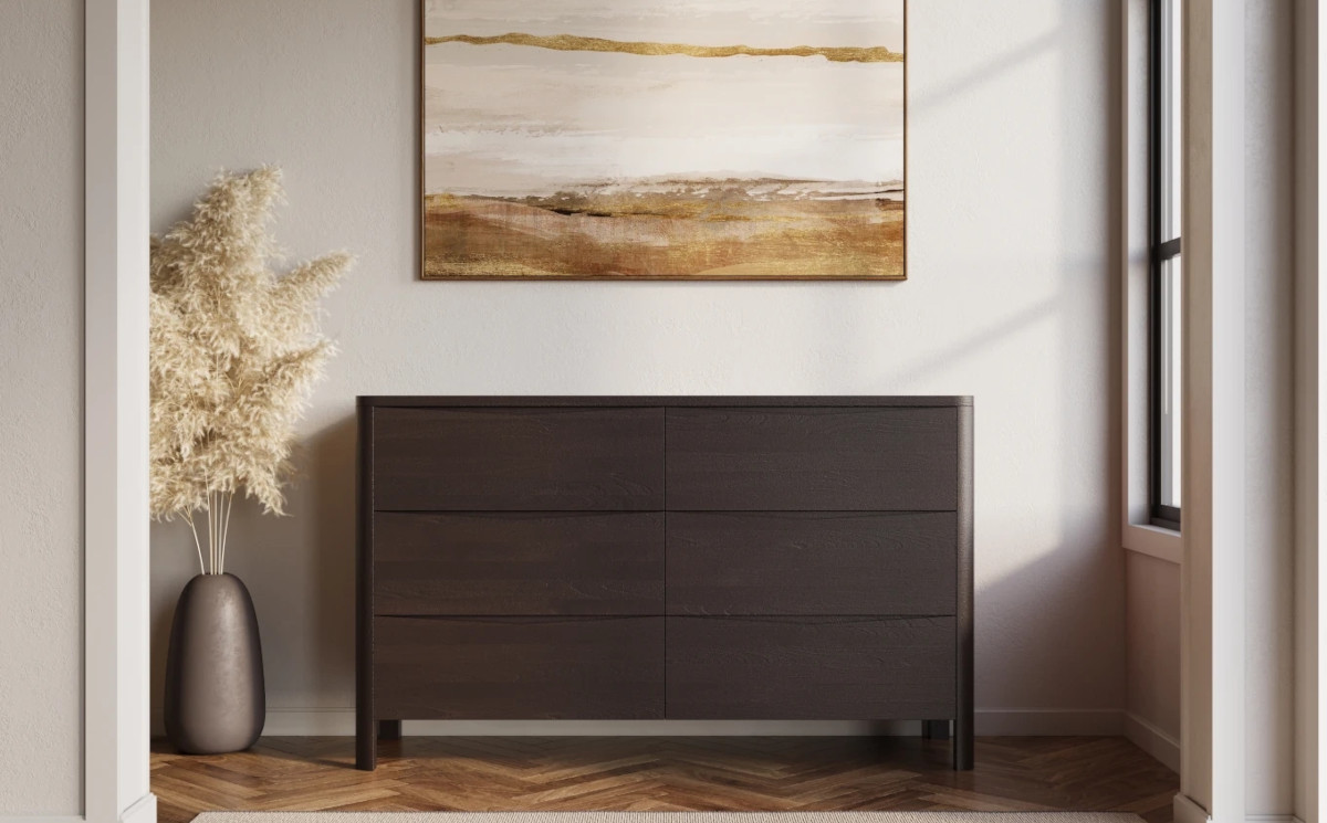 Drewniana komoda bukowa Visby MODENA LOW 150 / kolor palisander
