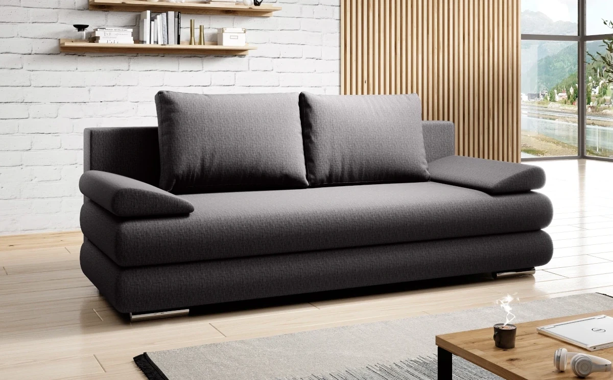 Kompaktowa sofa rozkładana FLAVIA z funkcją spania i pojemnikiem na pościel / szerokość 215 cm