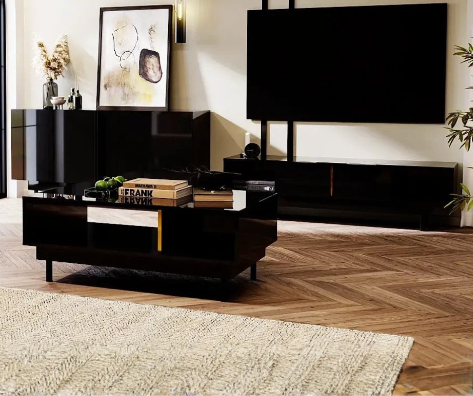 Komoda RTV w zestawie z komodą – gotowe pomysły aranżacyjne do salonu