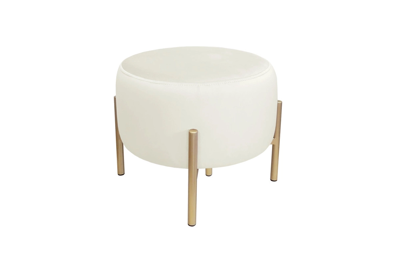 Tapicerowany okrągły puf OTTO na metalowych nogach / kolor tkaniny + podstawy do wyboru!