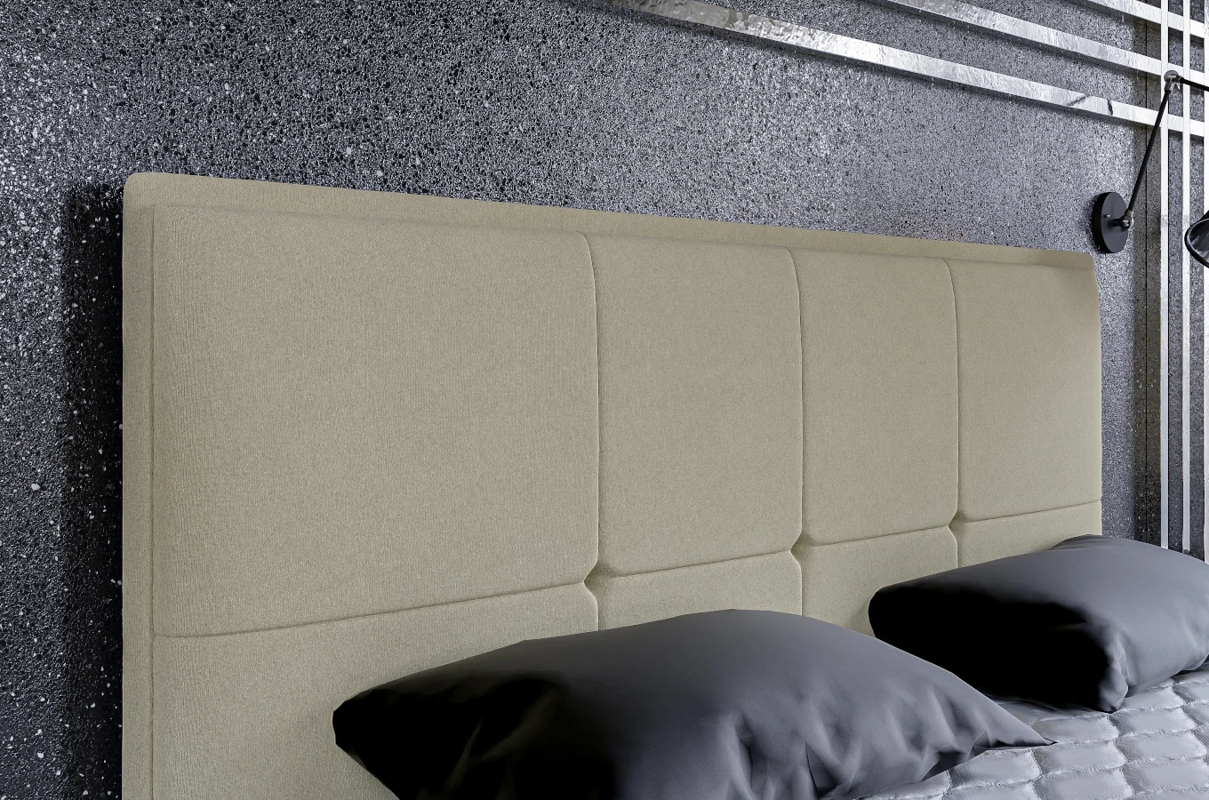 Eleganckie tapicerowane łóżko kontynentalne do sypialni EDWARD z pojemnikiem na pościel