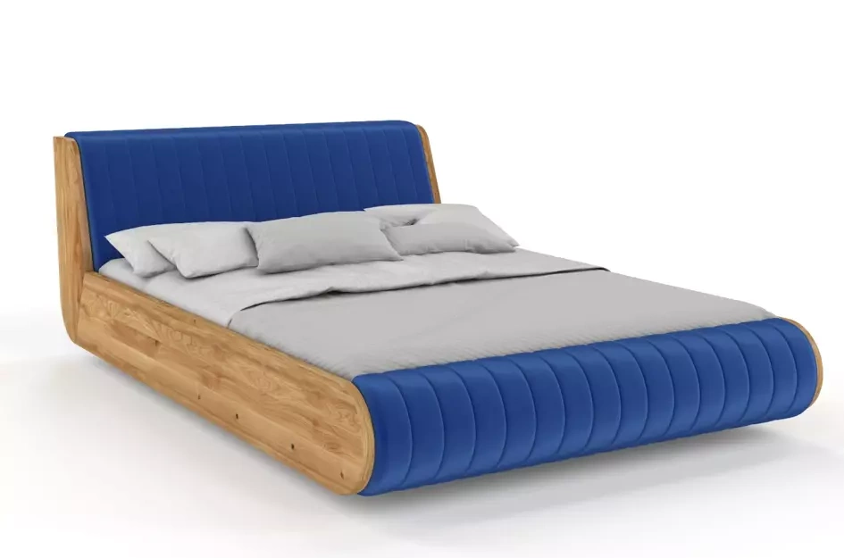 Łóżko lewitujące drewniane dębowe Visby HARALD / 160x200 cm, olej naturalny, zagłówek Magic Velvet 2216