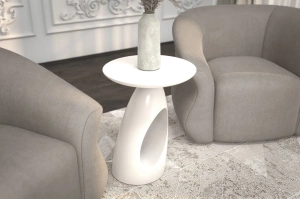 Stolik drewniany Kayani ISLAND różne kolory, wys. 40 cm / kolor biały RAL