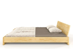 Wysyłka w 48h! Łóżko drewniane sosnowe Skandica VESTRE Niskie / 200x200 cm, kolor naturalny 