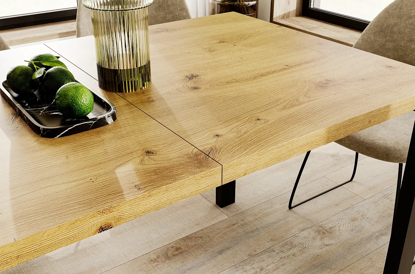 Nowoczesny rozkładany stół GARANT 80-215 x 80 cm (dąb artisan)