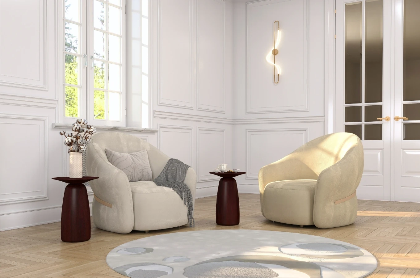 Stolik drewniany Kayani BAOBAB 44 różne kolory, wys. 44 cm