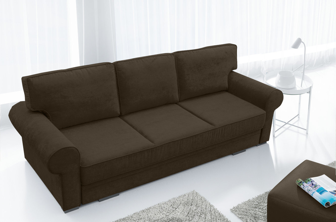 Elegancka rozkładana sofa CHESTER z pojemnikiem na pościel