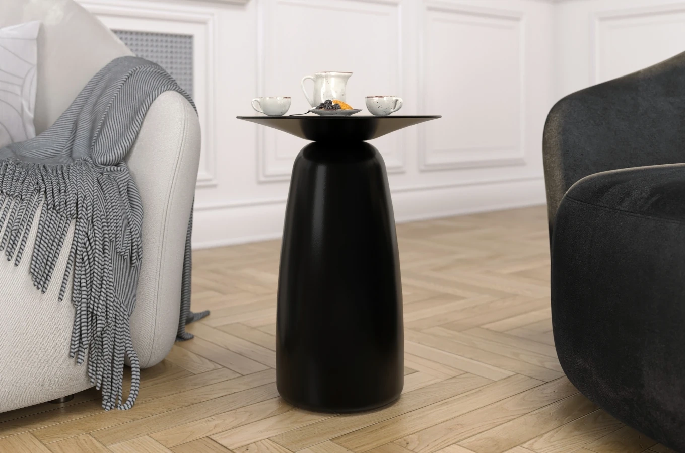 Stolik drewniany Kayani BAOBAB 44 różne kolory, wys. 44 cm / kolor czarny