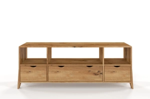 Drewniana szafka RTV dębowa Visby GDYNIA na nóżkach / lakier naturalny