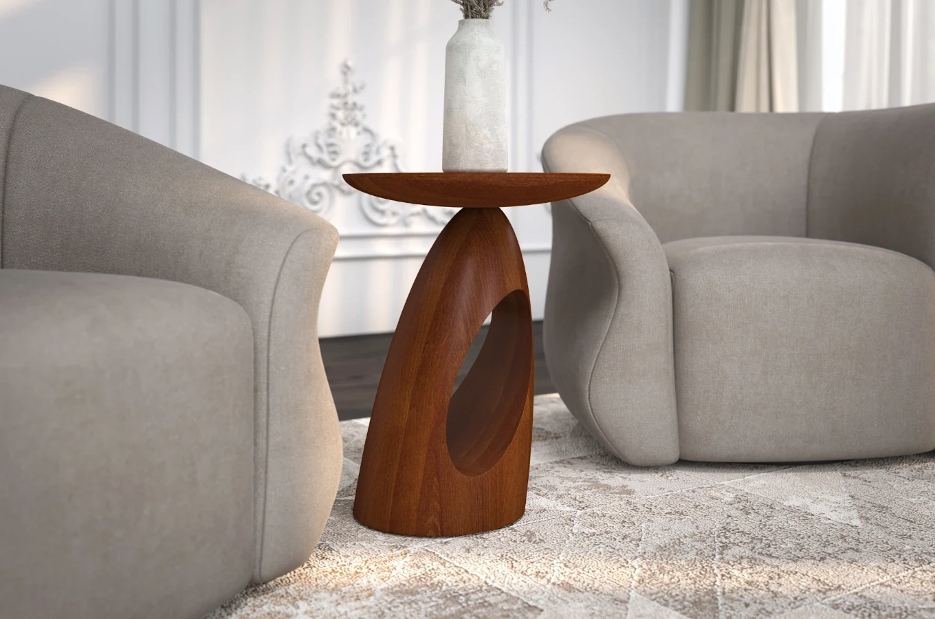 Stolik drewniany Kayani ISLAND różne kolory, wys. 40 cm