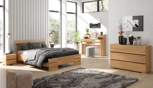 Drewniana szafka nocna bukowa Visby Sandemo High 2S / kolor naturalny