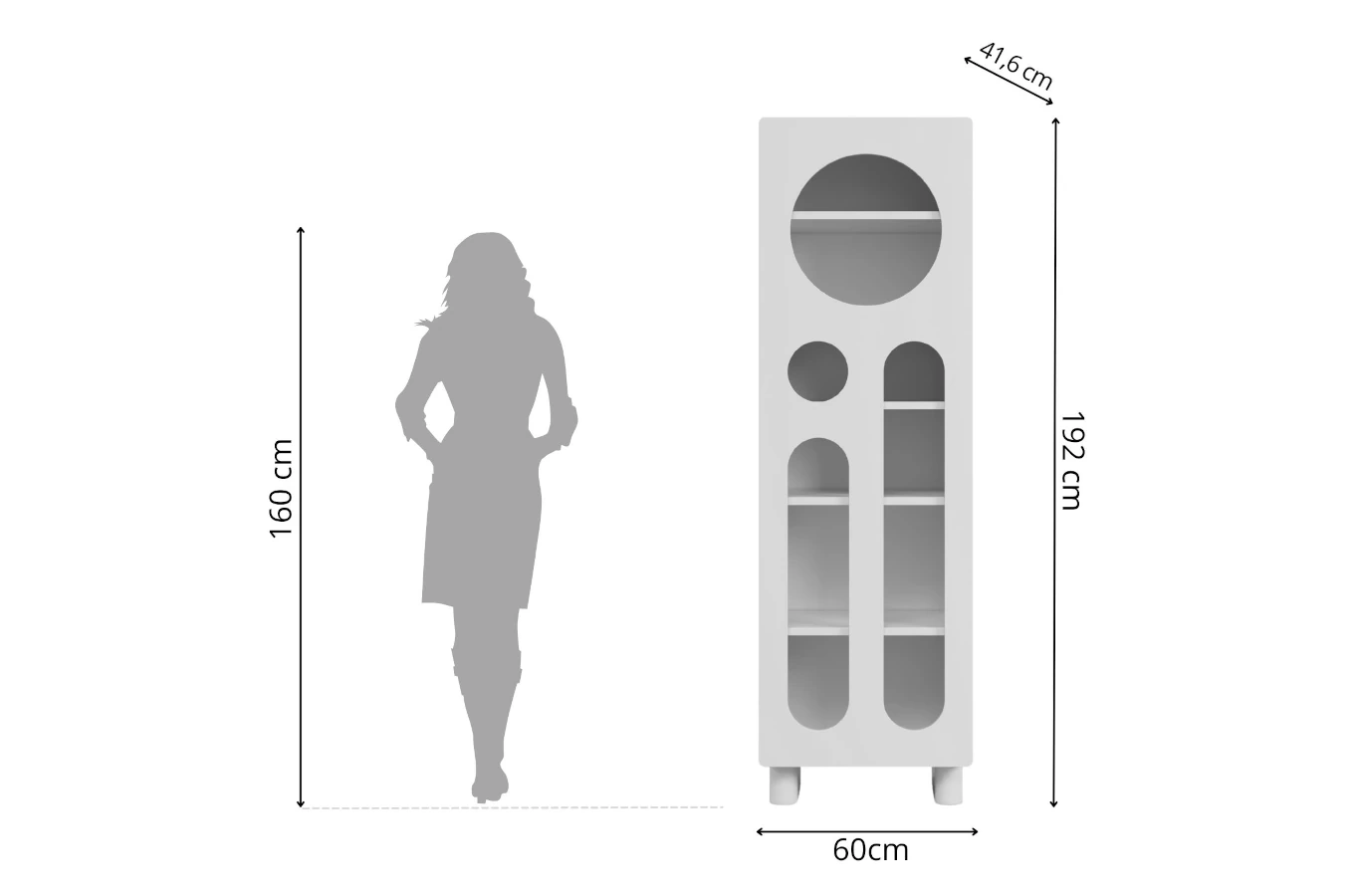 Nowoczesny regał z ażurowymi frontami Skandica OKO / szer. 60 cm