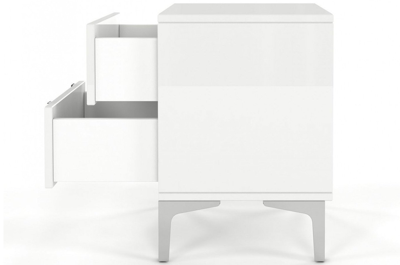 Biała nowoczesna szafka nocna Dancan EVA połysk / szer. 40 cm