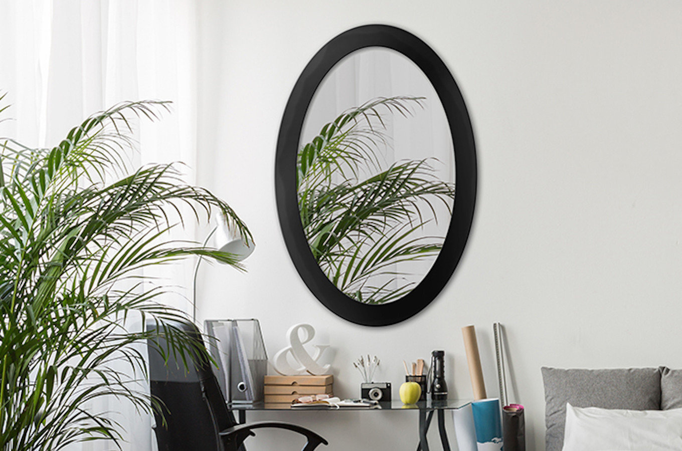 Owalne lustro OVAL BOLD / rama dostępna w 5 kolorach