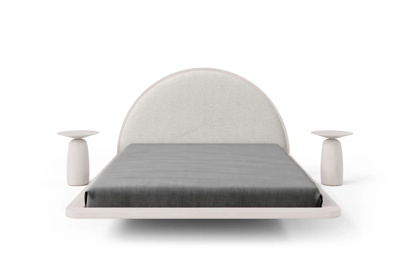 Łóżko lewitujące drewniane bukowe Visby MOMOKO w stylu Japandi