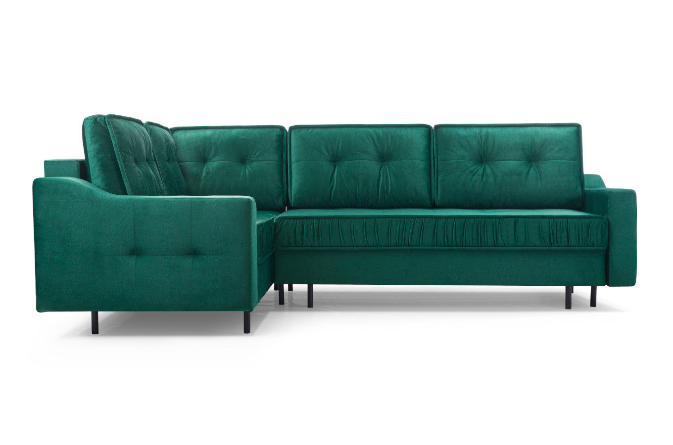 Nowoczesny narożnik HAITI L z funkcją spania i pojemnikiem na pościel