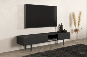 Nowoczesna czarna szafka RTV z szufladą Skandica MYWAY / szer. 180 cm