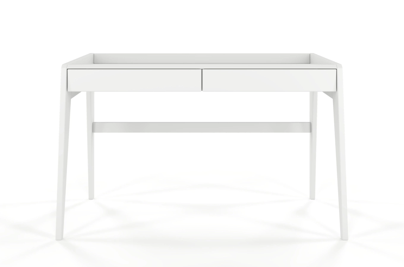 Drewniane biurko / toaletka z szufladami Visby LISA / kolor biały RAL / 125x70 cm