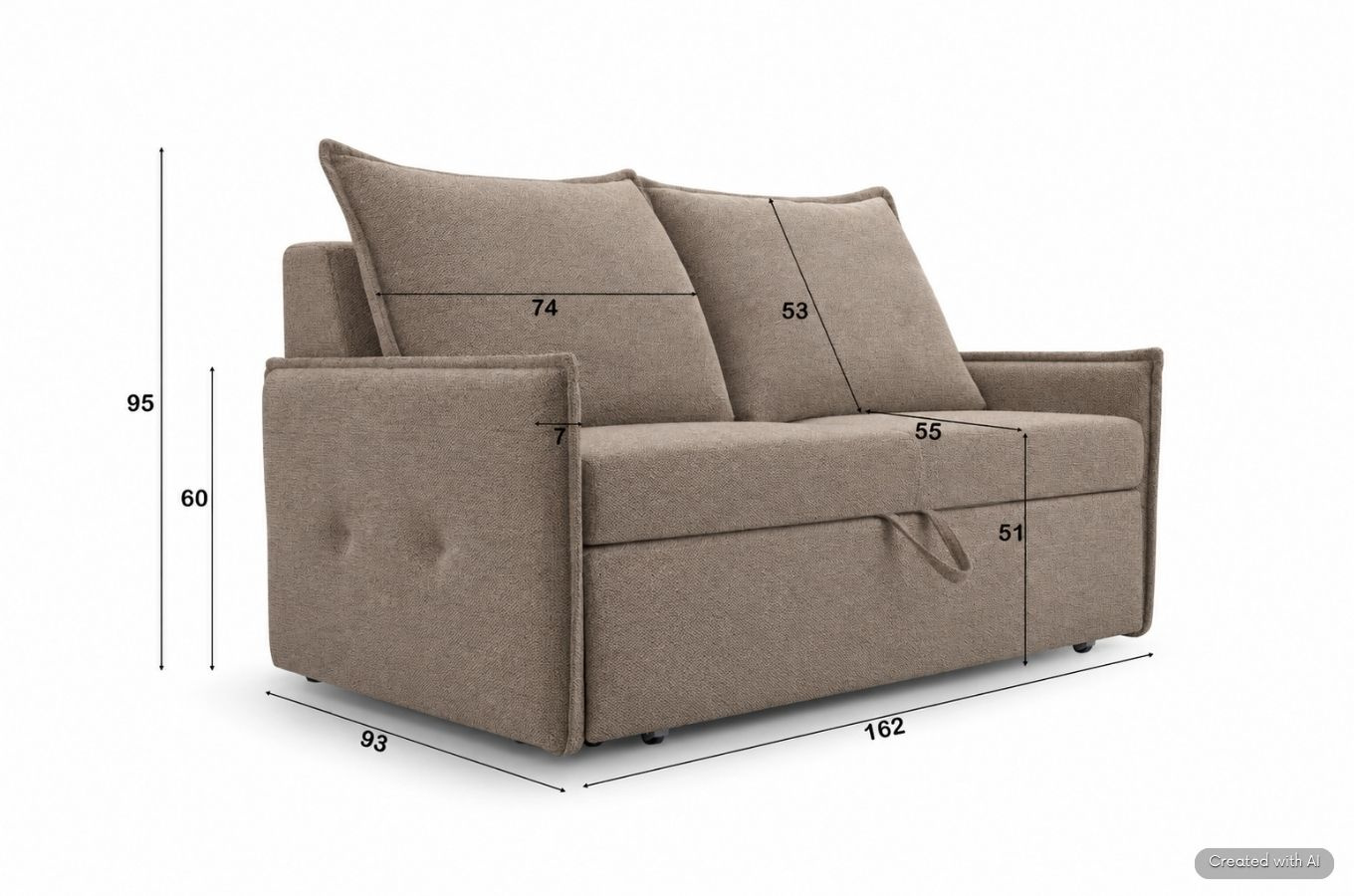 Wysyłka w 48h! Nowoczesna rozkładana sofa DARIA z pojemnikiem na pościel