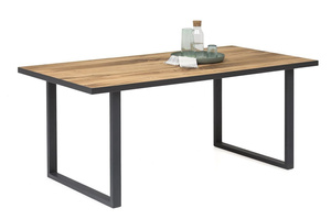 Nowoczesny dębowy stół TURID na metalowych nogach / 3 rozmiary do wyboru