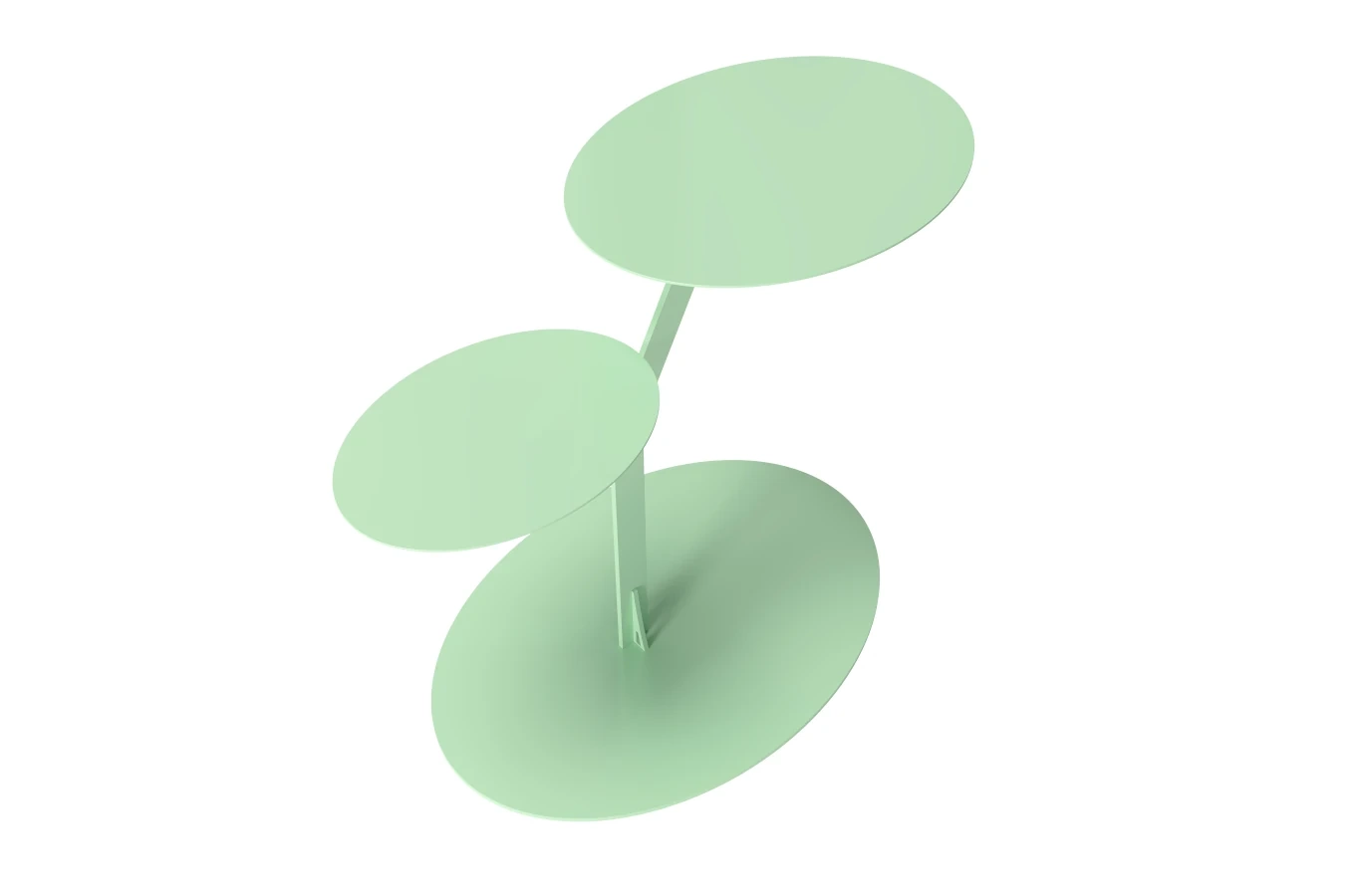 Metalowy stolik pomocniczy do salonu Kayani IROKO / kolor pudrowa zieleń