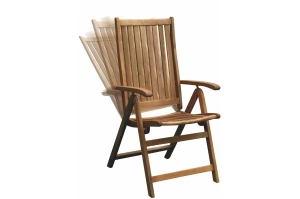 Drewniane składane krzesło ogrodowe SINTRA PLUS z podłokietnikami / zestaw 2 sztuk