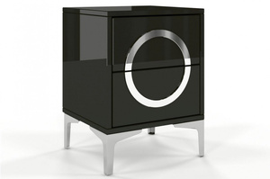 Czarna nowoczesna szafka nocna Dancan EVA połysk / szer. 40 cm