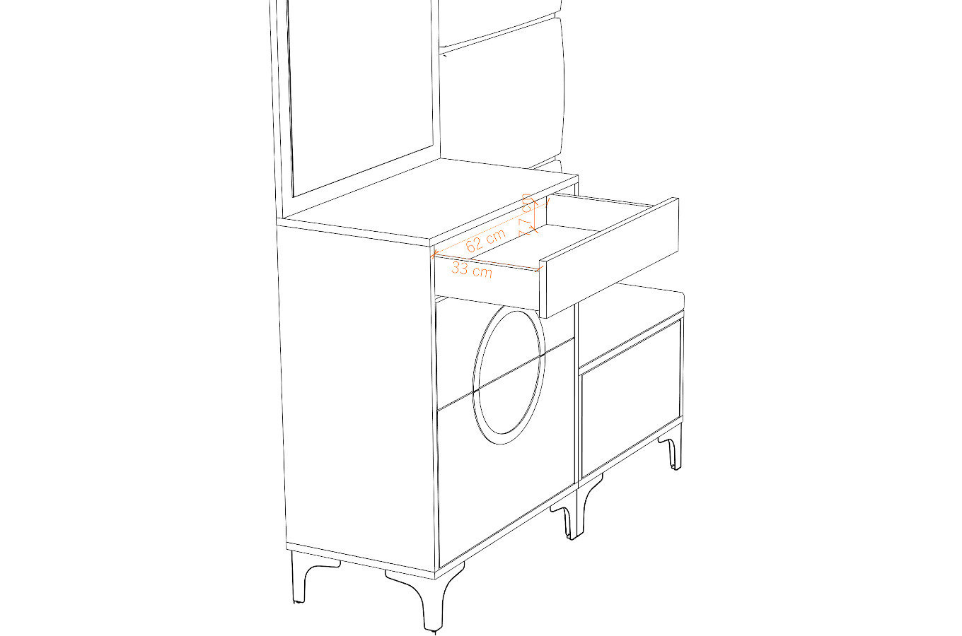 Czarno-srebrna komoda Dancan EVELINE wysoki połysk / szer. 70 cm