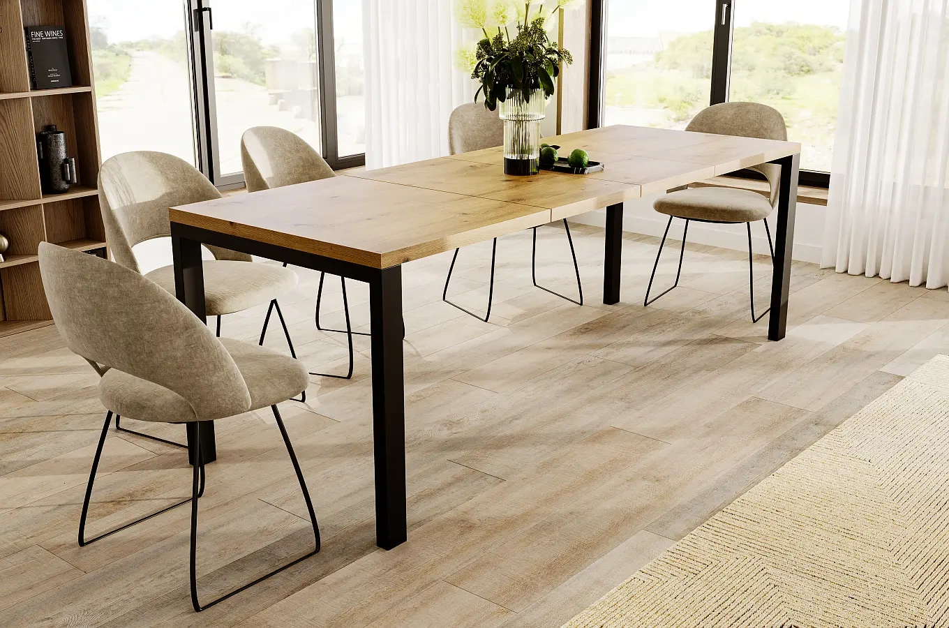 Nowoczesny rozkładany stół GARANT 80-215 x 80 cm (dąb artisan)