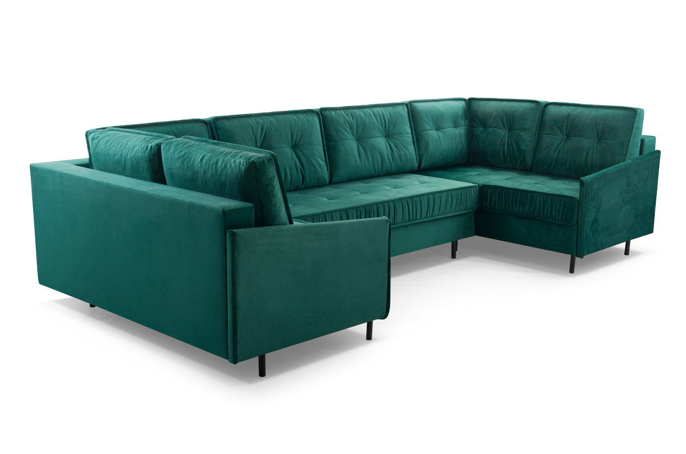 Duży nowoczesny narożnik ZANZIBAR U z funkcją spania i pojemnikiem na pościel