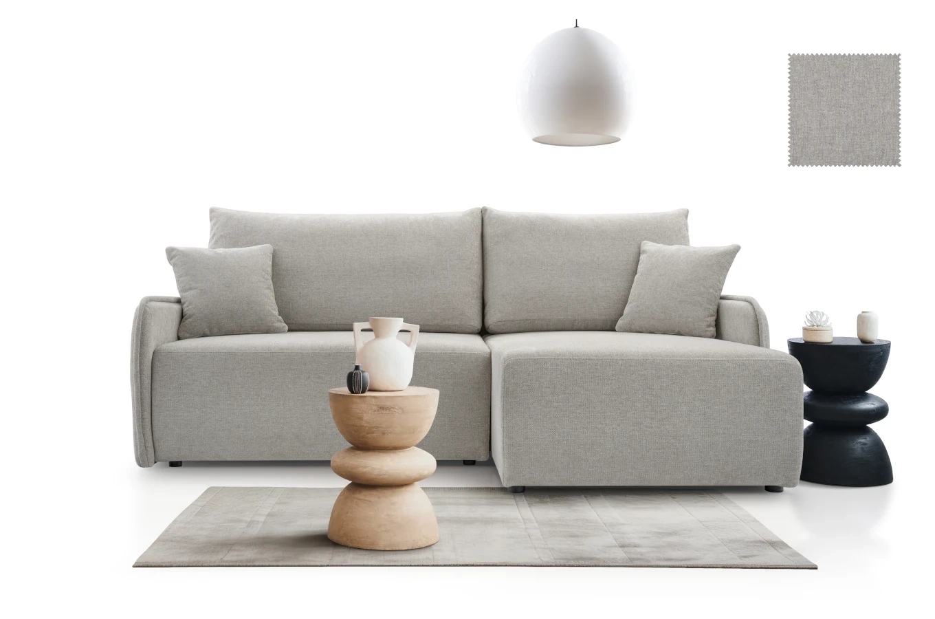 Nowoczesny rozkładany narożnik DIKSI z pojemnikiem na pościel