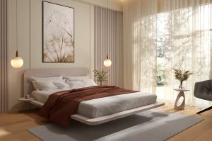 Łóżko lewitujące drewniane bukowe Skandica JAPANDIC