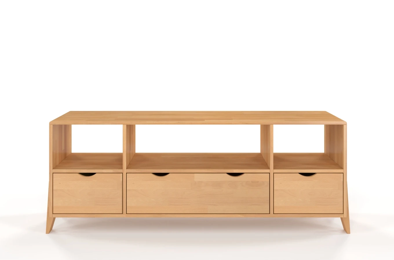 Drewniana szafka RTV bukowa Visby GDYNIA na nóżkach / szer. 160 cm