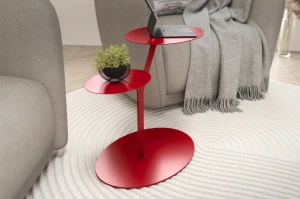 Metalowy stolik pomocniczy do salonu Kayani IROKO / kolor bordowy