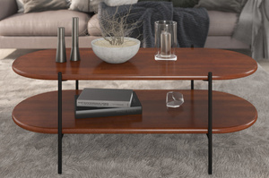 Wysyłka w 48h! Stolik drewniany bukowy Skandica DOTA w kolorze orzech na metalowych nogach