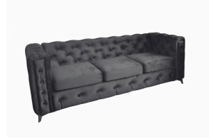 Elegancka 3-osobowa sofa MEDIOLAN III w stylu Chesterfield / szerokość 239 cm