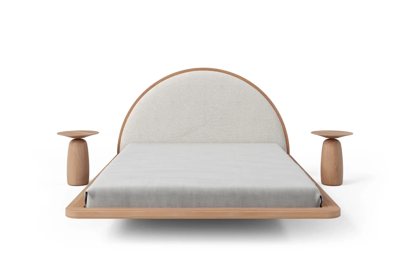Łóżko lewitujące drewniane bukowe Visby MOMOKO / 120x200 cm, kolor naturalny